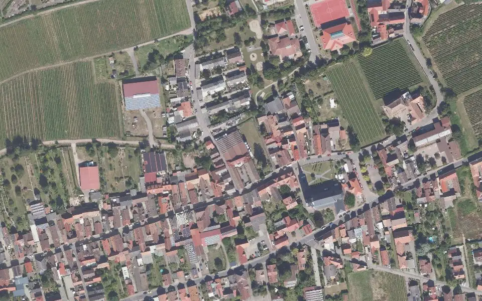 Luftbild mit der Einzellage Rosengarten