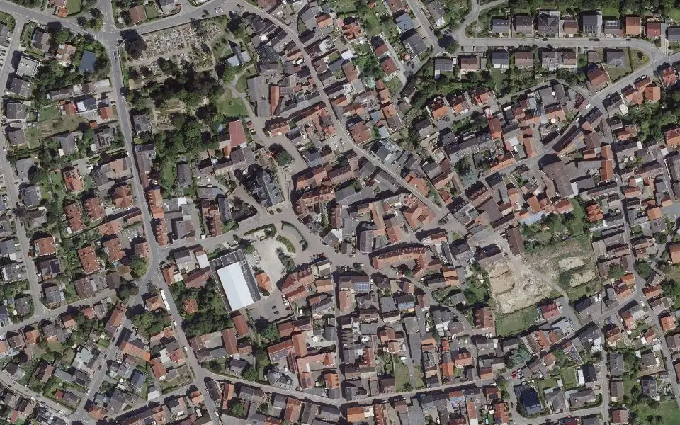 Luftbild der Umgebung von Brunnenhof, Weingut Münzenberger in Zornheim