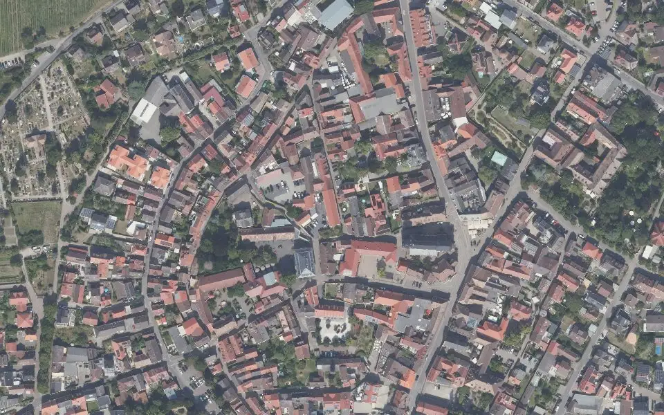 Luftbild mit der Einzellage Herrgottsacker