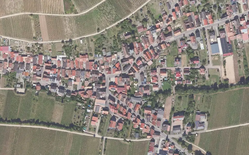 Luftbild der Umgebung von Häckerhof - Weingut Werner und Lore Kiefer in Ranschbach