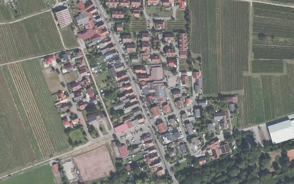 Luftbild der Umgebung von Wein- und Gästehaus Zöller in Kirrweiler