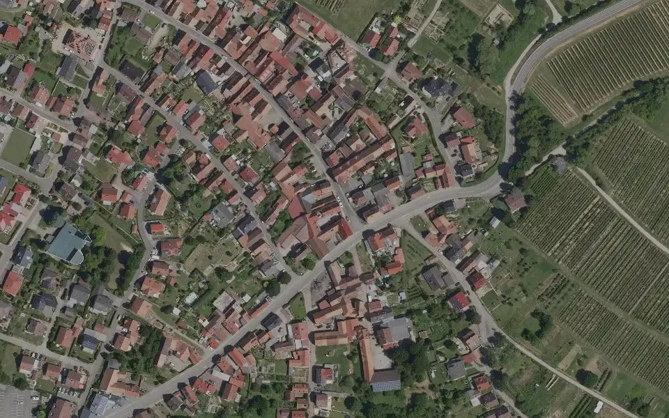 Luftbild der Umgebung von Weingut Beck in Schweigen-Rechtenbach
