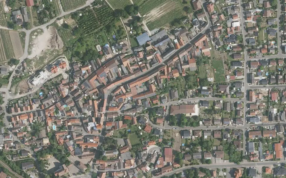 Luftbild der Umgebung von Weingut Benzinger in Kirchheim an der Weinstraße