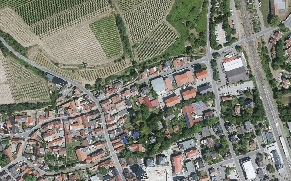 Luftbild der Umgebung von Weingut Bert Wechsler Erben in Osthofen