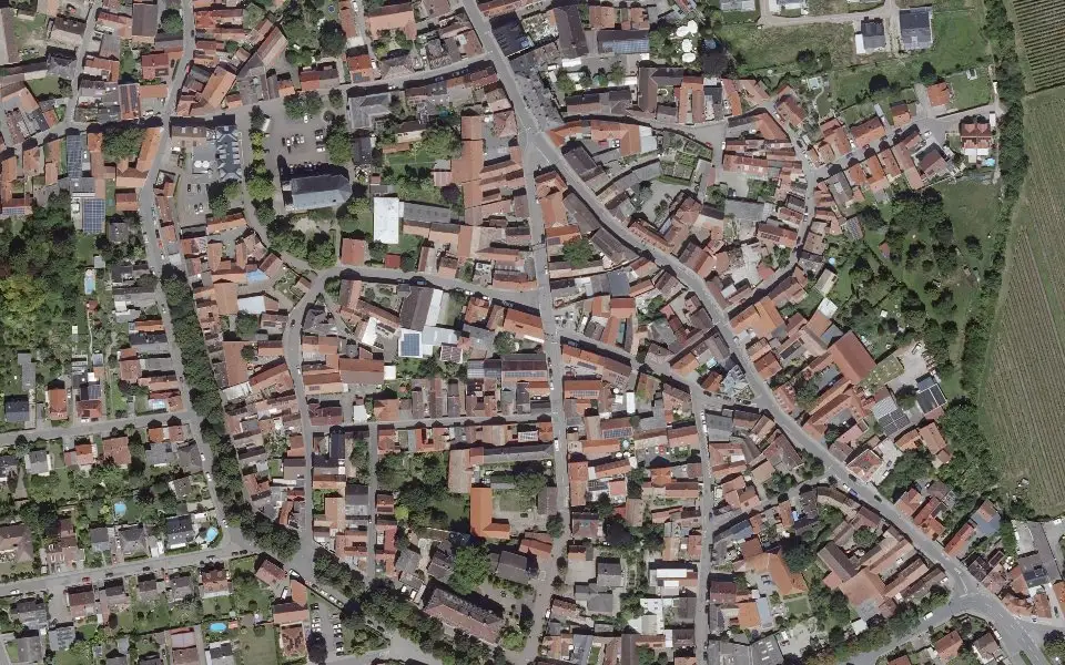 Luftbild mit der Einzellage Bornpfad