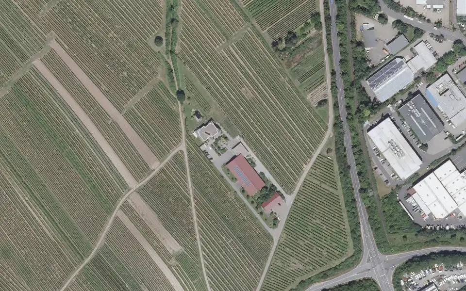 Luftbild mit der Einzellage Pfarrgarten