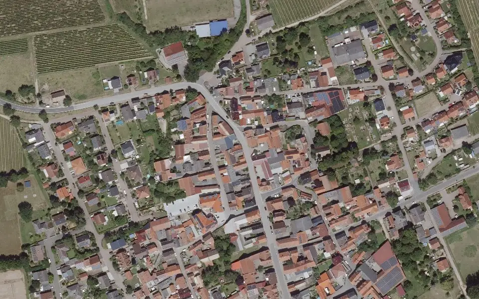 Luftbild der Umgebung von Weingut Diel in Biebelnheim
