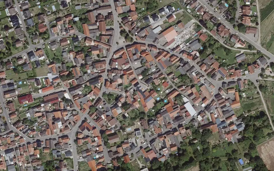 Luftbild der Umgebung von Weingut Ebling in Schornsheim