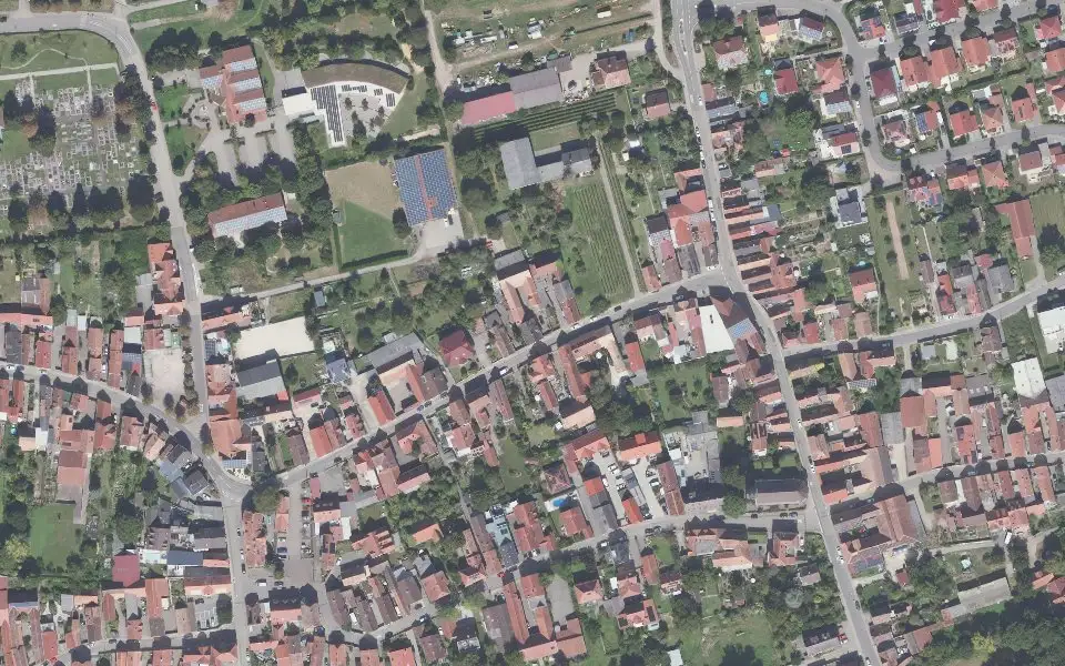 Luftbild der Umgebung von Weingut Eugel Volz in Essingen