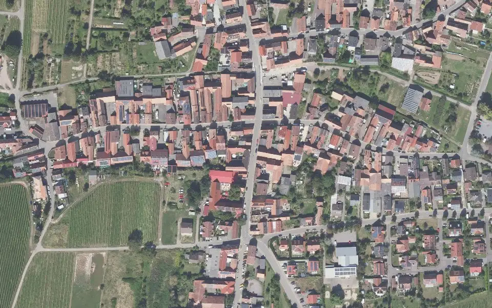 Luftbild mit der Einzellage Abtsberg