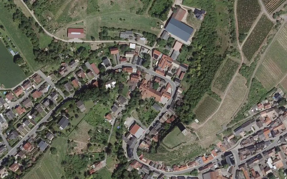 Luftbild der Umgebung von Weingut Georg Gustav Huff in Nierstein