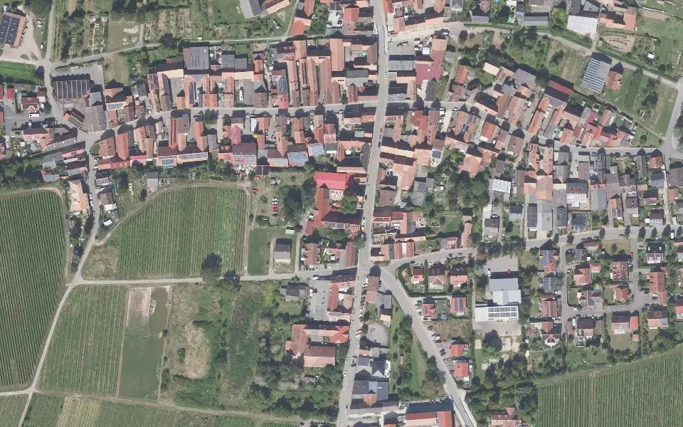 Luftbild der Umgebung von Weingut Geschwister Petzoldt in Impflingen