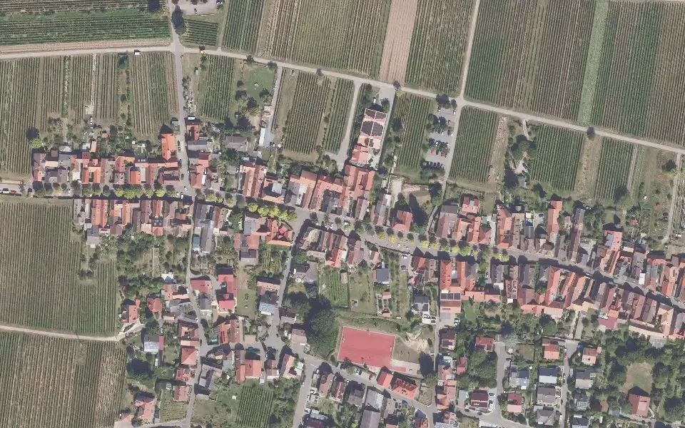 Luftbild der Umgebung von Weingut Heinrich Krieger in Rhodt unter Rietburg