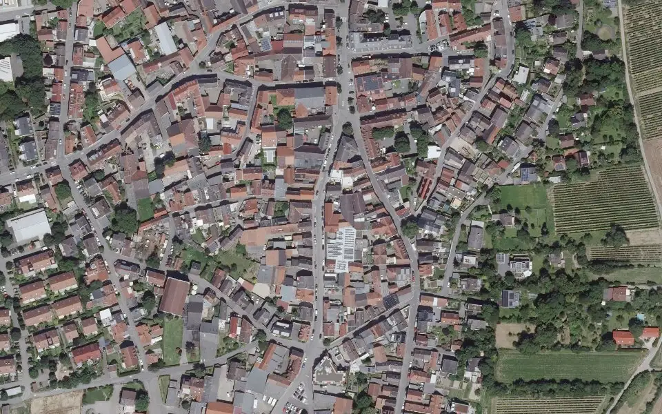 Luftbild mit der Einzellage Johannisberg