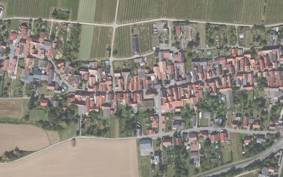 Luftbild der Umgebung von Weingut Heinz Nauerth in Niederhorbach