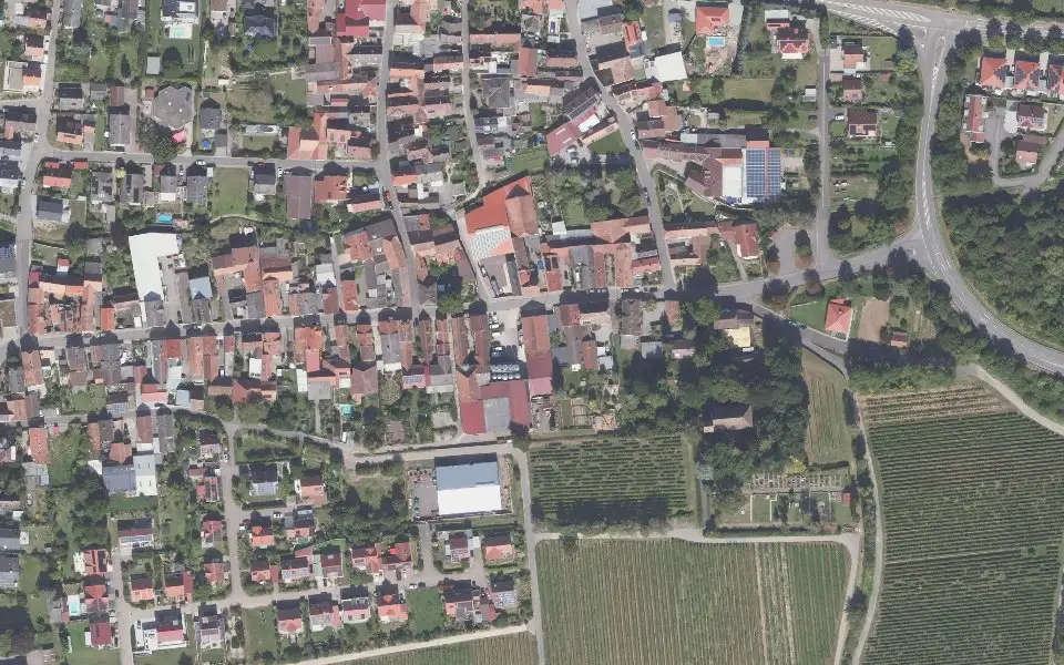 Luftbild der Umgebung von Weingut Heinz Pfaffmann in Walsheim