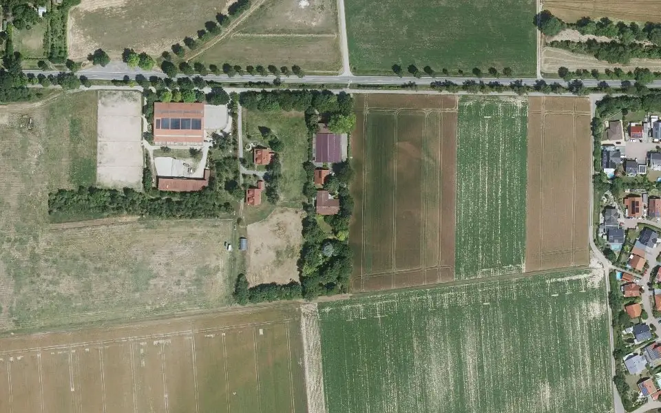 Luftbild der Umgebung von Weingut Helenenhof in Osthofen