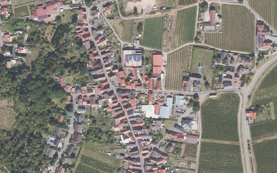 Luftbild der Umgebung von Weingut Herbert Meßmer in Burrweiler