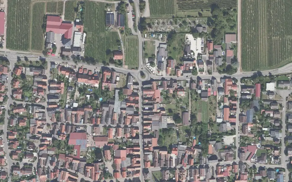 Luftbild der Umgebung von Weingut Hund in Venningen