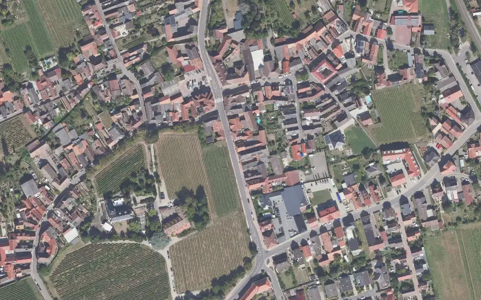 Luftbild der Umgebung von Weingut Josef Wörner in Edesheim