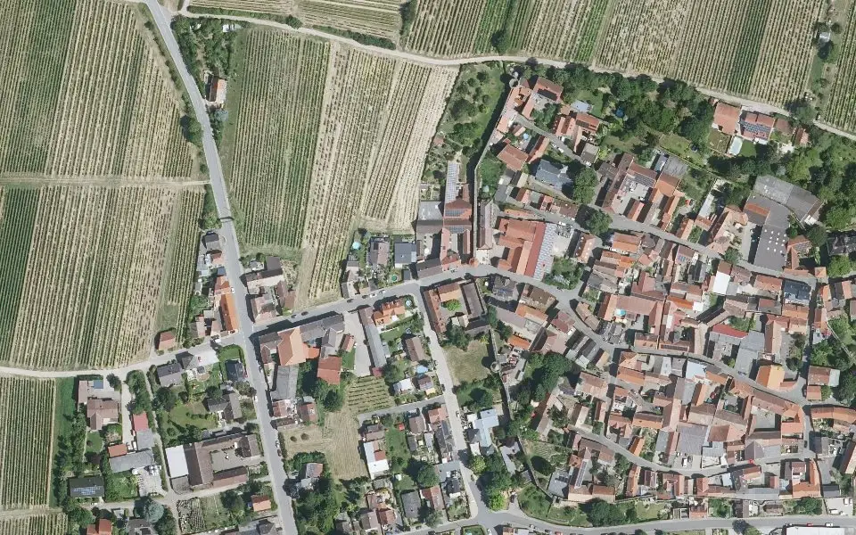Luftbild der Umgebung von Weingut Kiefer in Flörsheim-Dalsheim