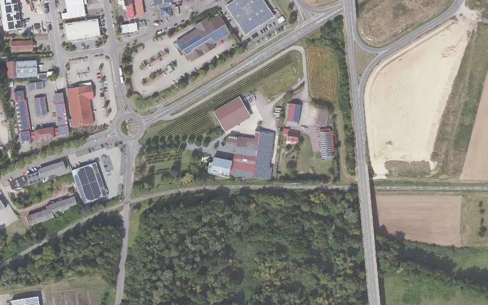 Luftbild der Umgebung von Weingut Knöll & Vogel in Bad Bergzabern