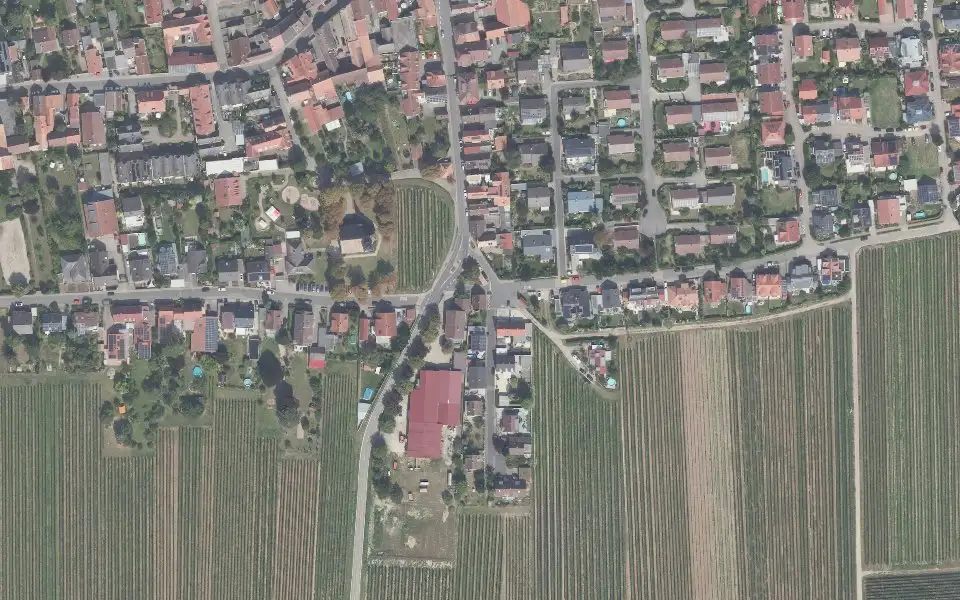 Luftbild der Umgebung von Weingut Müller in Friedelsheim