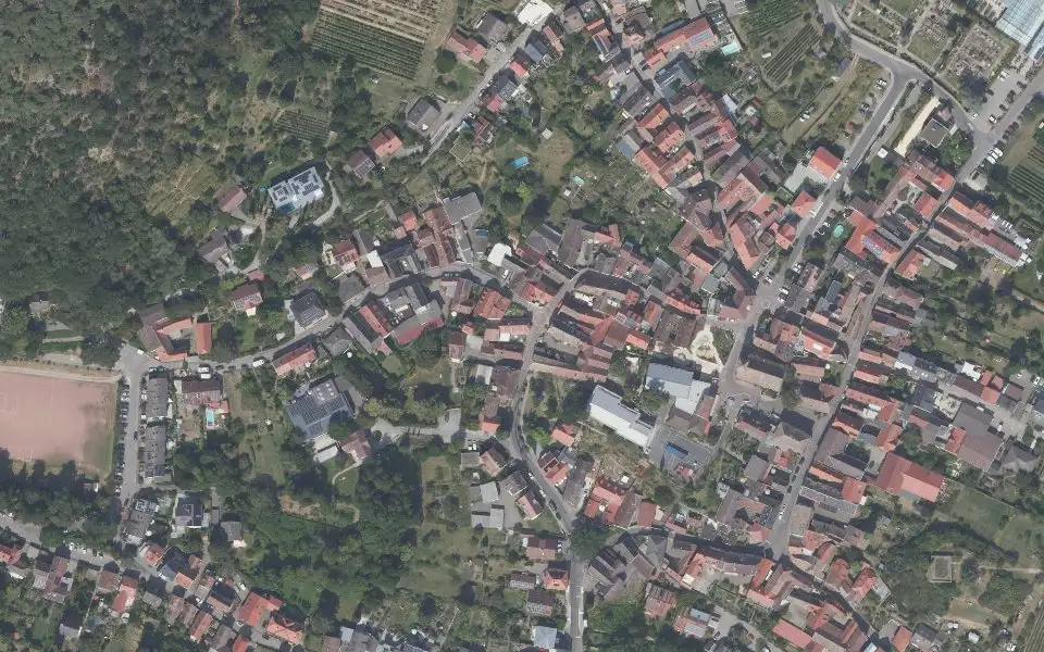 Luftbild der Umgebung von Weingut Mugler in Neustadt an der Weinstraße