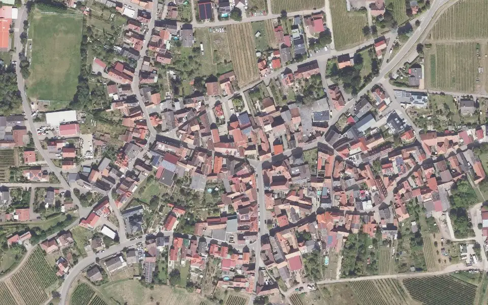 Luftbild der Umgebung von Weingut Nerding in Frankweiler