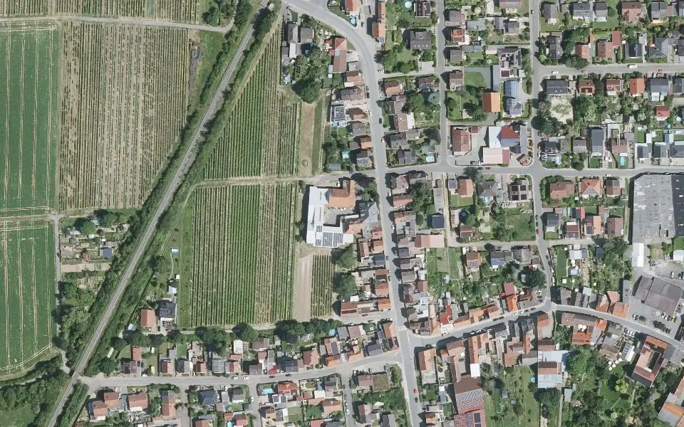 Luftbild der Umgebung von Weingut Ohnacker-Döß in Flörsheim-Dalsheim