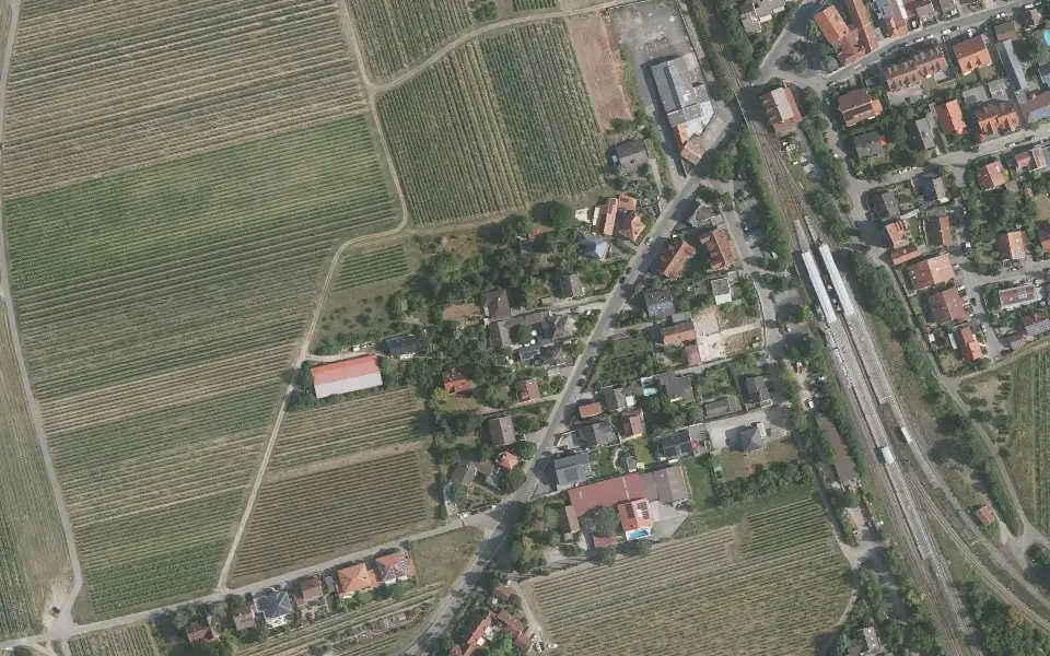 Luftbild der Umgebung von Weingut Osswald-Gaul in Freinsheim
