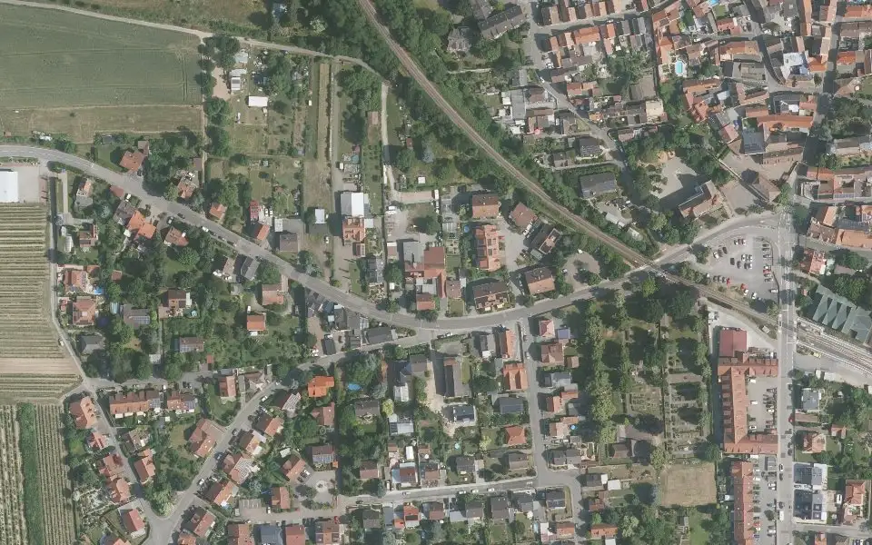 Luftbild der Umgebung von Weingut Pfeiffer in Kirchheim an der Weinstraße