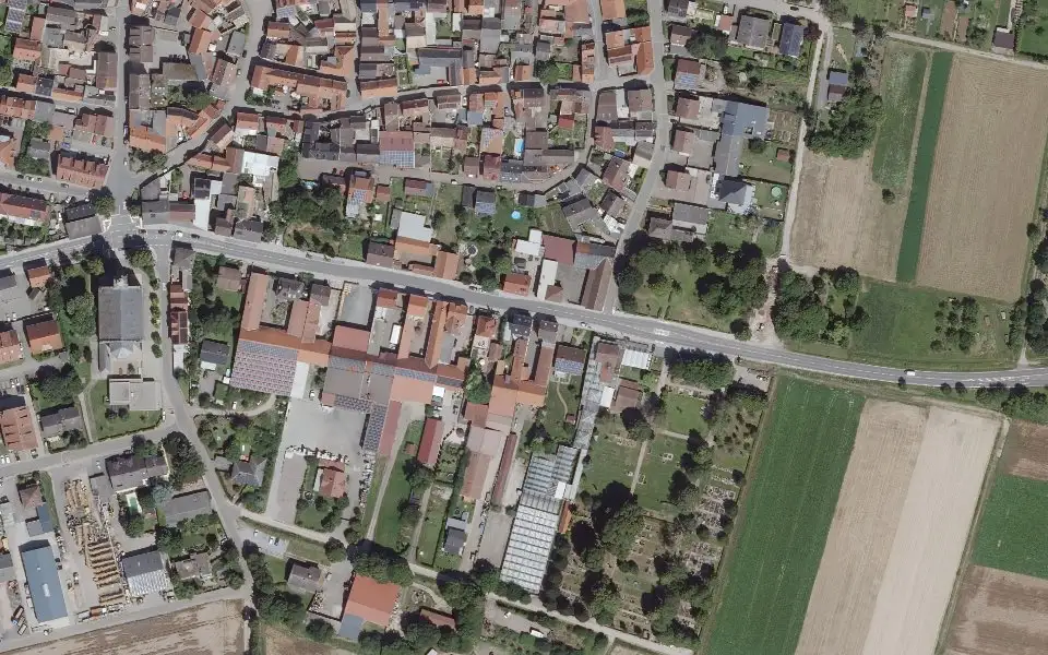 Luftbild der Umgebung von Weingut Pfennig in Gau-Bickelheim