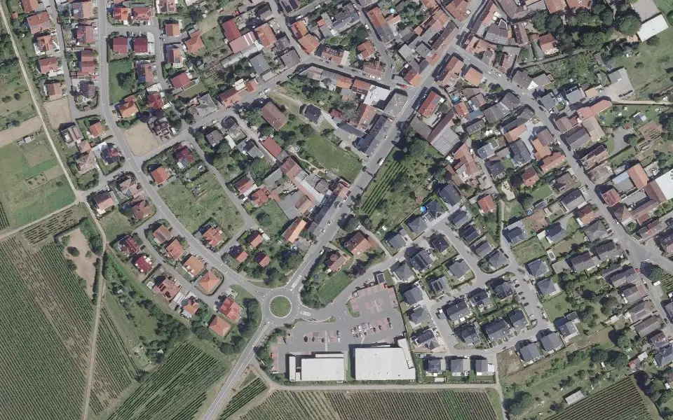 Luftbild der Umgebung von Weingut Schäfer-Zimmermann in Ockenheim