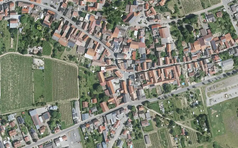 Luftbild der Umgebung von Weingut Scherner-Kleinhanß in Flörsheim-Dalsheim