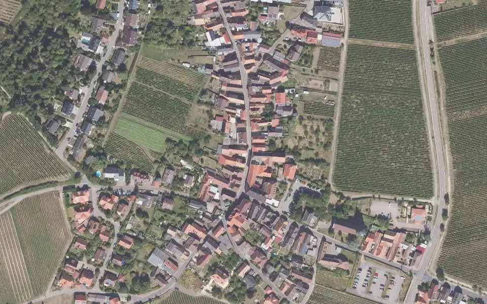 Luftbild der Umgebung von Weingut Schoppe in Burrweiler