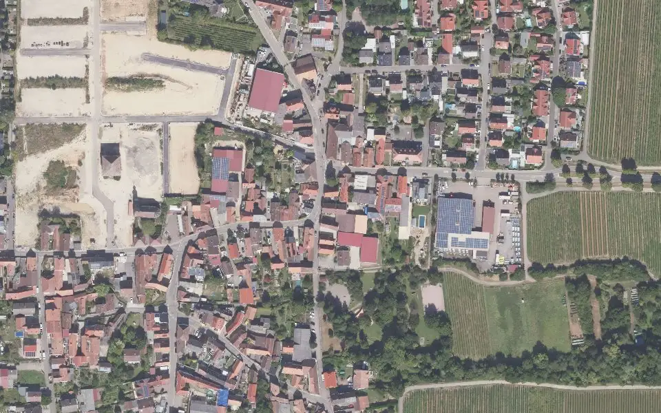 Luftbild der Umgebung von Weingut Schweppenheiser in Böchingen