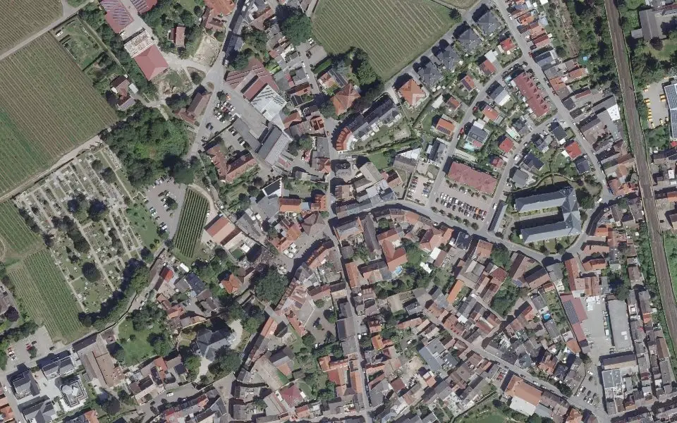 Luftbild der Umgebung von Weingut Schwibinger in Nierstein