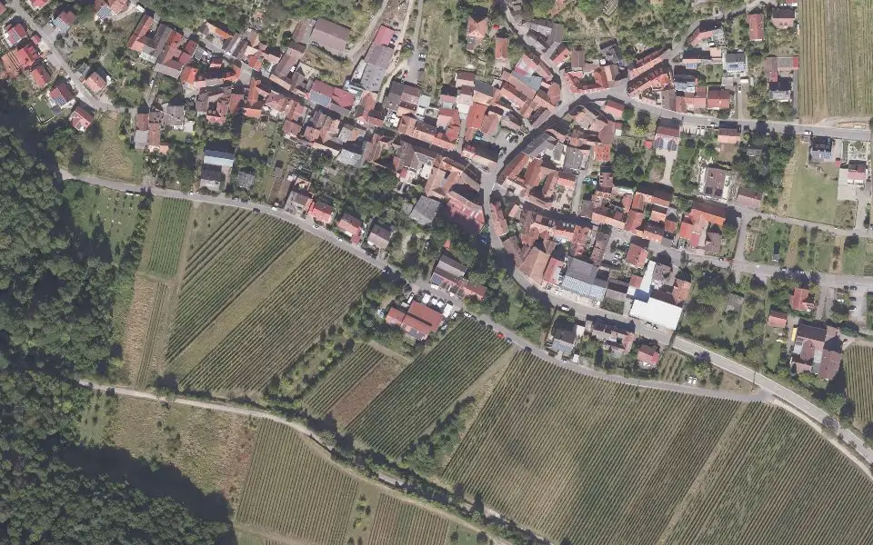 Luftbild der Umgebung von Weingut Siegrist in Leinsweiler