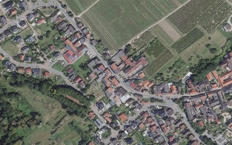Luftbild der Umgebung von Weingut Singer-Fischer in Ingelheim am Rhein