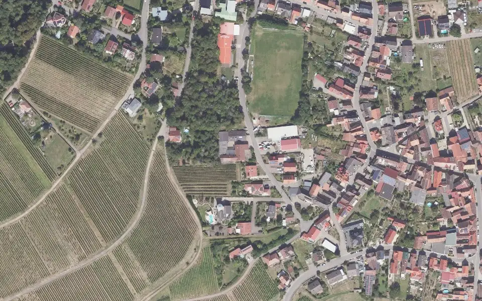 Luftbild der Umgebung von Weingut Sohn in Frankweiler
