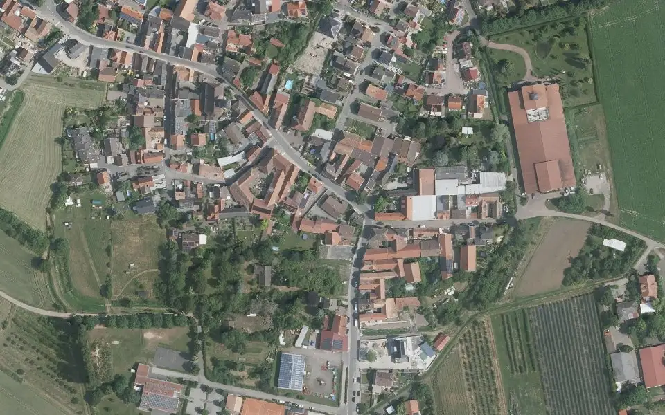 Luftbild der Umgebung von Weingut Steffen Zelt in Laumersheim