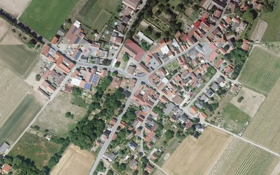 Luftbild der Umgebung von Weingut Storr in Alzey
