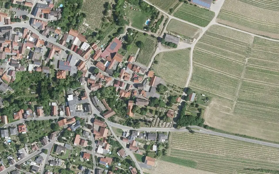 Luftbild der Umgebung von Weingut Stutzmann in Einselthum