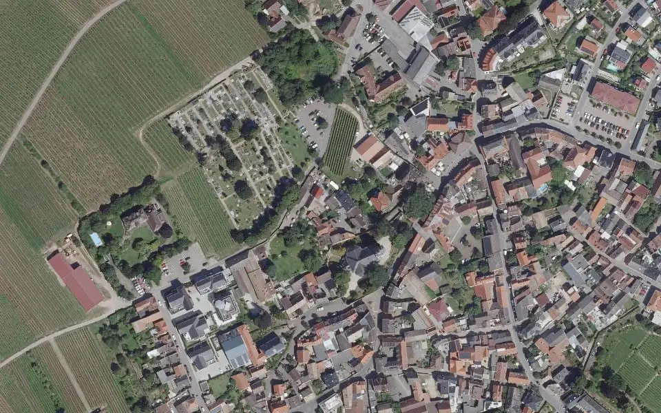 Luftbild der Umgebung von Weingut Wilfried Buhl in Nierstein