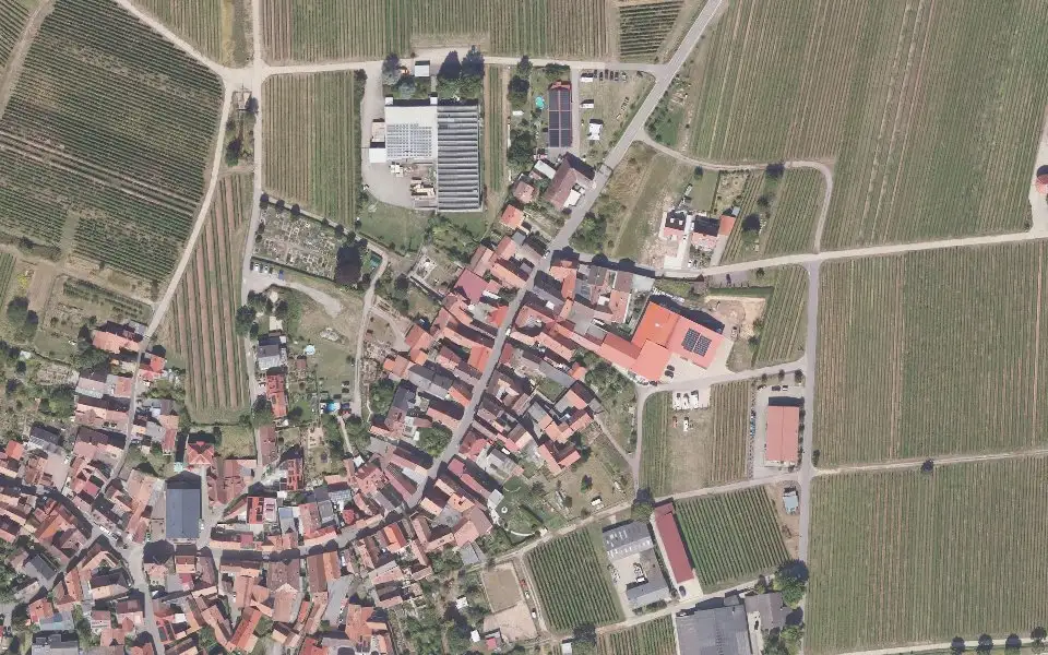 Luftbild der Umgebung von Weingut Wind in Eschbach