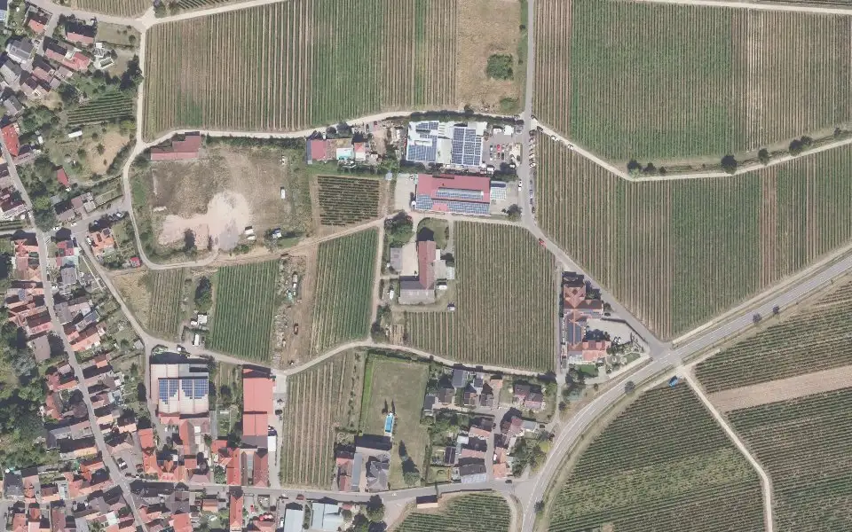 Luftbild der Umgebung von Weingut Winzerhof Eberle in Burrweiler