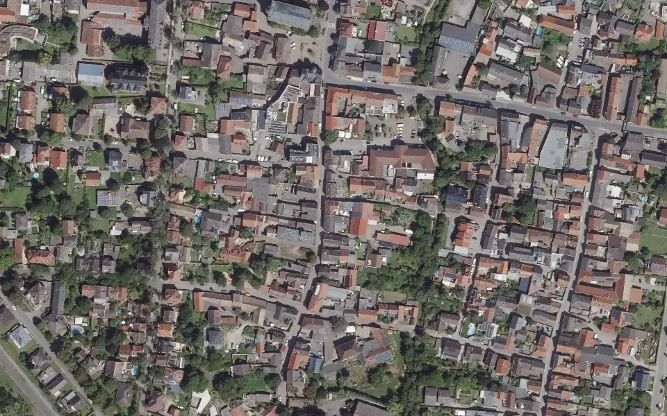 Luftbild der Umgebung von Weingut Zahn in Sprendlingen