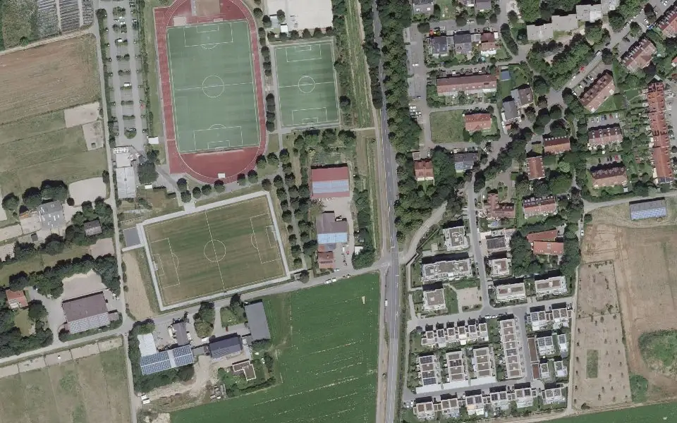 Luftbild der Umgebung von Weingut Zehe-Clauß in Mainz
