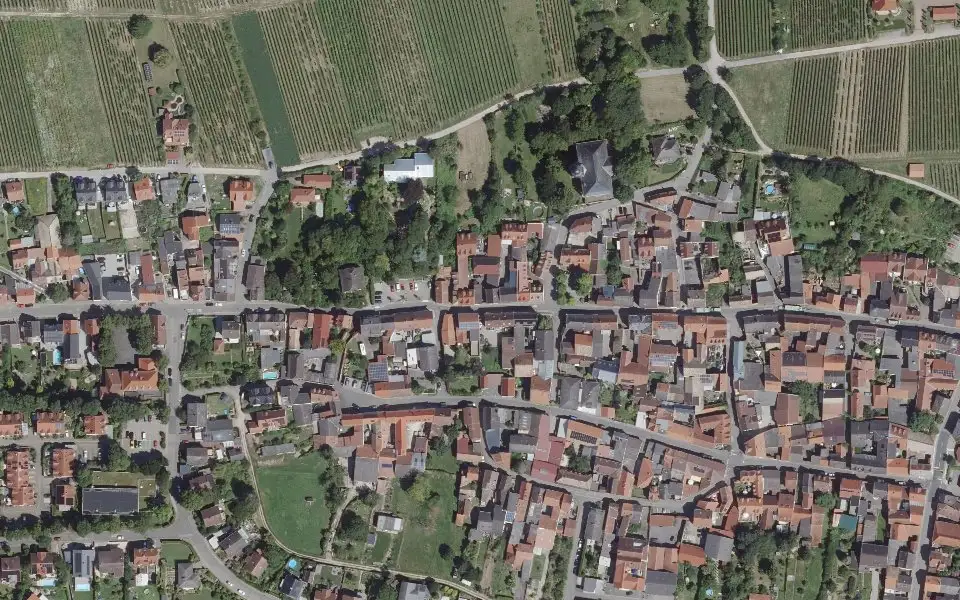 Luftbild der Umgebung von Weinhaus Priester in Jugenheim in Rheinhessen